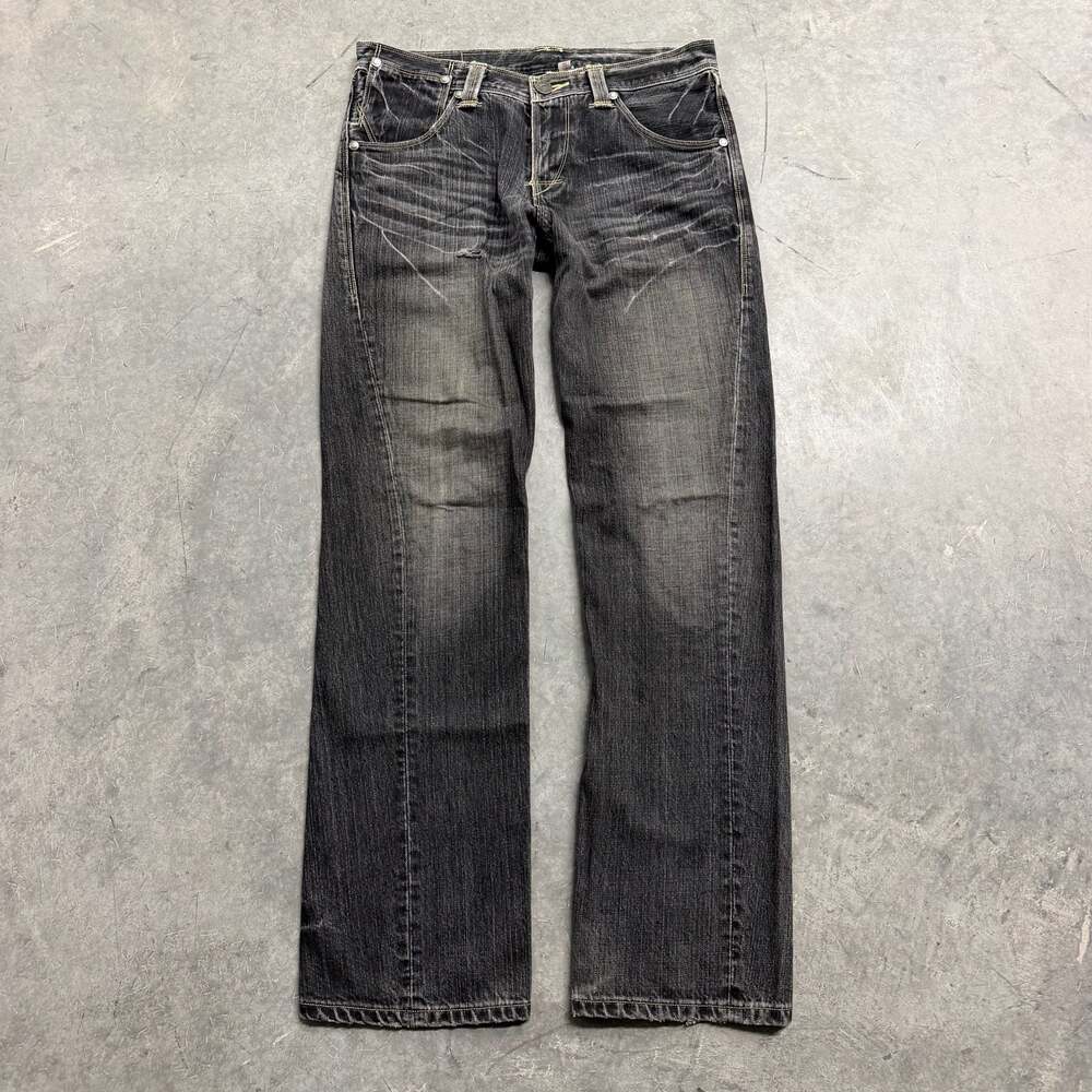 Rare 1999 Vintage Levi's Engineered Jeans Distressed Faded Black Twisted Leg Den